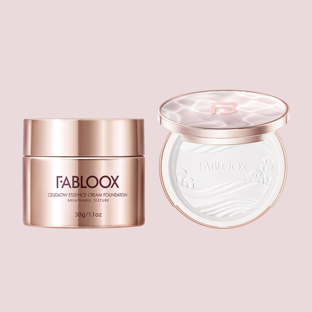 
            
                Load image into Gallery viewer, Fabloox Cellglow Essence Cream Foundation Deluxe+Matte Setting Powder - Fabloox
            
        