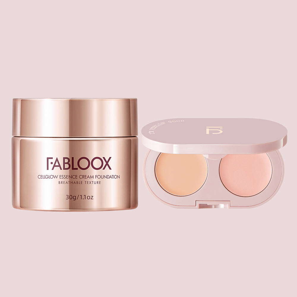 Cellglow Essence Cream Foundation Deluxe + Under Eye Conceal & Illuminate Balm (set of 2 colors) - Fabloox