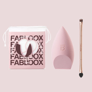 Happy Cloud Pure Cotton Puff+Marshmallow  Makeup Sponge+Dual Flaw Erase Brush - Fabloox